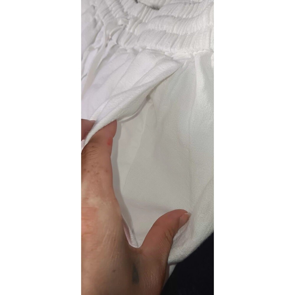 J Crew Linen Blend Cuff Ankle Pants S White Coastal Beachy Seaside Quiet Luxury - Picture 5 of 12